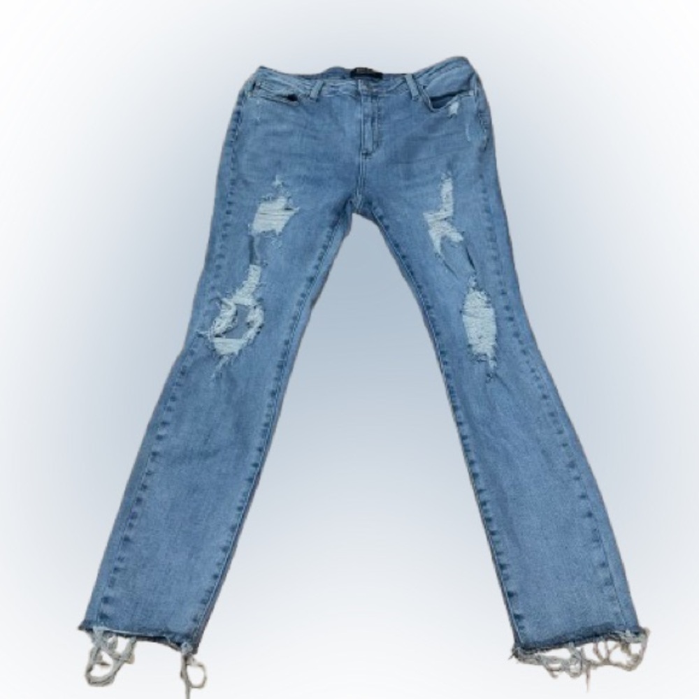 Judy Blue Light Blue Distressed Skinny Jeans